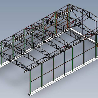 Bengkel Produksi Baja Pintu Panel Sandwich Dirancang untuk Mendukung Tata Letak Beban Hidup 0,5KNm2 untuk Manufaktur Industri