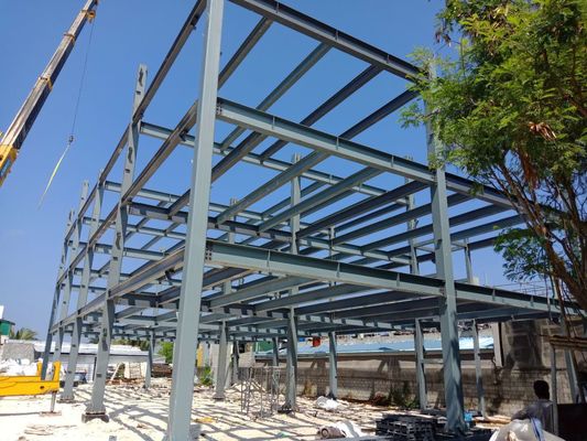 Bangunan Struktural Baja H yang Dilas Kuat Dengan Truss Baja / Panel Sandwich