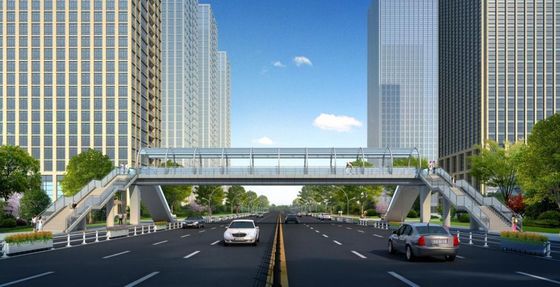 Customized H Steel Truss Jembatan Tahan Angin Dengan Galvanized / Cat Frame Baja