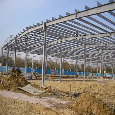 Prefabrikasi Dua Lantai Metal Garasi Workshop Lampu Portal Frame Galvanized
