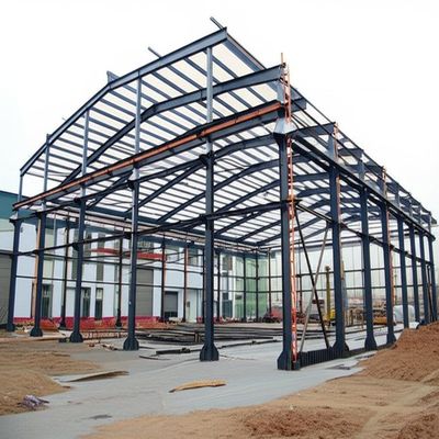 Gudang Struktur Baja dengan Sa 2.5 Shot Blasting European S235 S355 Gudang Metal Storage