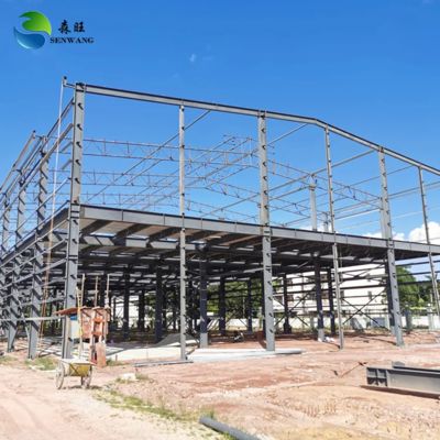 White Wall Color Steel Structure Warehouse with PVC Rain Spout and Long Fatigue Life