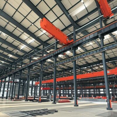 Q345 Main Steel Frame Prefab Steel Workshop with Z or C Purlin for More Than 50 Years Service Life
