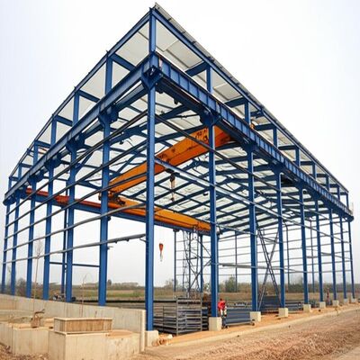 C Z Bentuk Channel Purlin Steel Structure Warehouse dengan Angle Steel Bracing dan Crane Menurut Permintaan Pelanggan