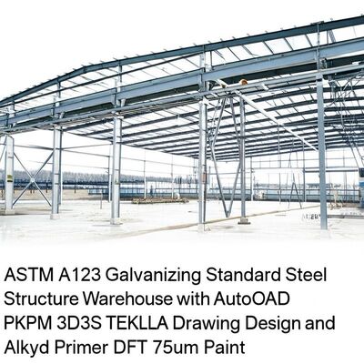 Gudang Struktur Baja Standar Galvanisasi ASTM A123 dengan Desain Gambar AutoCAD PKPM 3D3S TEKLA dan Cat Primer Alkyd DFT 75um