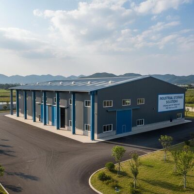 Perlengkapan gudang struktur baja prefabrikasi ramah lingkungan dengan ketahanan beban angin hingga 0,45 KN/m2