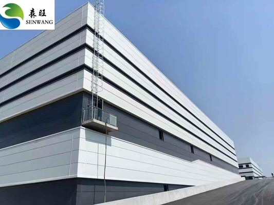 Gudang Struktur Baja Lapisan PVC dengan Desain Intensitas Tinggi dan Output 30000ton/Tahun