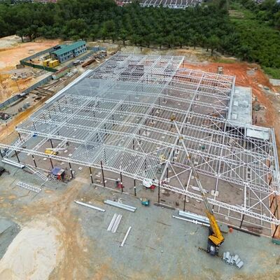 Bangunan Modular Struktur Baja Ringan yang Dapat Disesuaikan dengan Permukaan Galvanis atau Dicat untuk Aplikasi Serbaguna