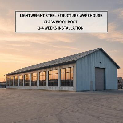 Beban Angin 0,35 kN/m2 Ketahanan Gempa Kelas 8 Struktur Baja Galvanis Gudang dengan Desain CAD yang Disesuaikan