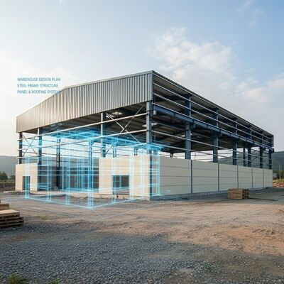 Gudang Struktur Baja Tahan Gempa Tingkat 8 dengan Perlakuan Permukaan Galvanis dan Beban Angin 0,35 kN/m²