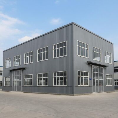 Lokakarya gudang struktur logam dibangun dengan Aluminium PVC Windows menyediakan ruang penyimpanan industri yang tahan lama dan serbaguna