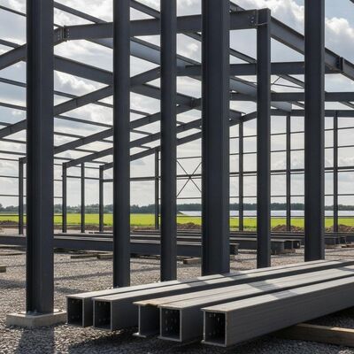 Baja Struktur Baja Daur Ulang Menampilkan Kolom H Baja Las Tahan Lama Ideal untuk Proyek Konstruksi Berkelanjutan